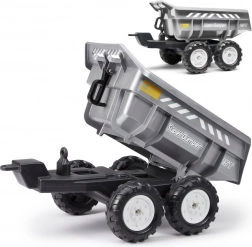 Remorcă Super dumper cu patru roți, gri