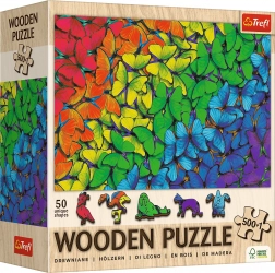 Puzzle din lemn TREFL Fluturi curcubeu 501 piese