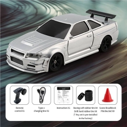 Mașinuță RC de drift 1:43 albă cu accesorii