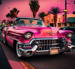 Pictură cu diamante cadillac în los angeles 30 × 40 cm