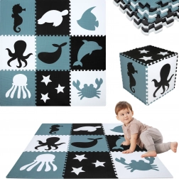 Covoraș mare din spumă pentru joacă XXL 180 × 180 cm – animale marine HUMBI