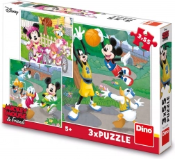 Puzzle MICKEY ȘI MINNIE fac sport 3×55 piese