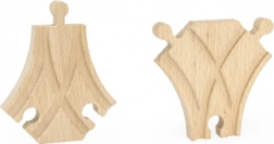 Șine de lemn macaz scurt, 2 bucăți