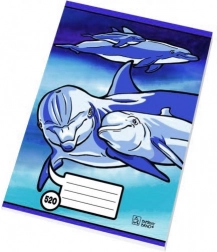 caiet școlar A5 simplu, 20 de foi, delfini