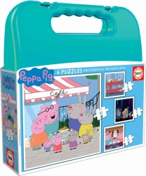 Puzzle în valiză Peppa Pig 4‑în‑1