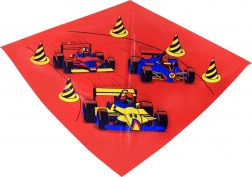 Zmeu zburător colorat cu motiv de mașini de curse