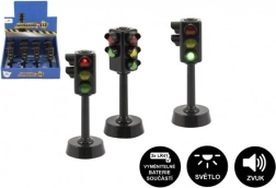 Semafor interactiv din plastic cu baterii 12 cm