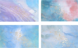 Mapă din plastic cu capsă A4, design marmorat, colorată