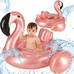 Șezlong circular gonflabil pentru copii cu scăunel flamingo 60 cm