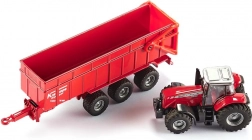 Model de tractor MASSEY FERGUSON cu remorcă SIKU 1:87