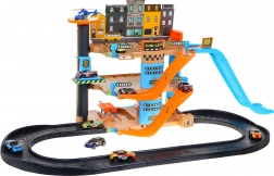 Turn de parcare cu patru etaje cu lift pentru copii 3+ Mașinuțe și elicopter cu tobogan