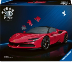 Puzzle 3D mașină Ferrari SF90 Stradale 108 piese cu roți rotative