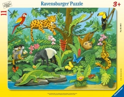 Puzzle 11 elemente Animale din pădurea tropicală