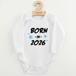 Body pentru bebeluși cu imprimeu NEW BABY Born in 2026, albastru