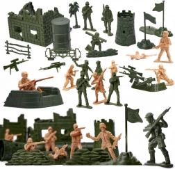 Set de soldăței din plastic și bază militară 114 piese