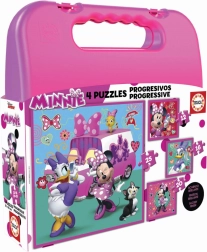 Puzzle în servietă Minnie și Daisy 4v1