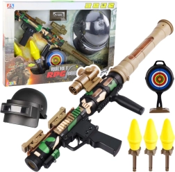 Set militar cu bazooka RPG și cască de protecție