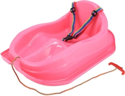 Sanie din plastic cu spătar BABY MIX Mini roz
