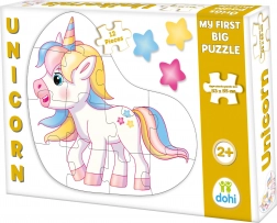 Puzzle de podea conturate unicorn, 12 piese
