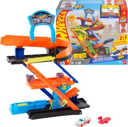 Garajul de cascadorii Hot Wheels City cu transformare și mașinuță