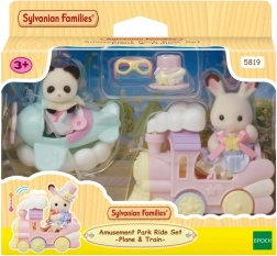 Sylvanian Families parc de distracții – avion și trenuleț set de joacă
