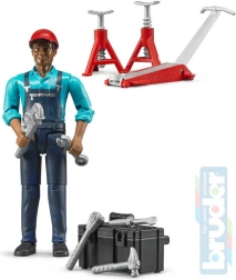 Figurină mecanic Bruder cu accesorii