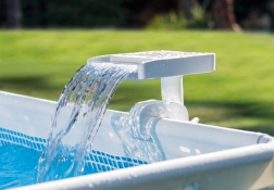 Cascadă pentru piscină cu LED, fără electricitate