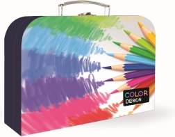 Servietă din carton laminat cu motiv de creioane colorate A4, 34 cm