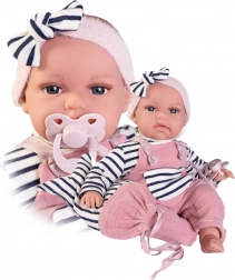 Păpușa realistă bebeluș Antonio Juan Toneta cu sunete și corp moale textil - 34 cm
