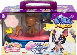 Brudaski la baie – cățelul Boston cu cădiță și accesorii