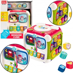Cub interactiv multifuncțional colorat pentru copii cu pian și sortator