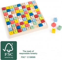 Small Foot sudoku din lemn cu cuburi colorate