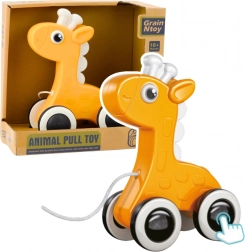 Girafă galbenă de tras cu piuit