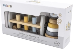 VIGA PolarB Piramidă și băț de lemn cu pinguin Montessori