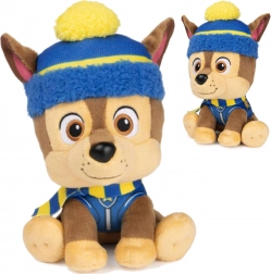 Căţeluş de pluș CHASE din PAW PATROL cu căciulă și fular de iarnă 18 cm