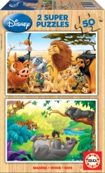 Puzzle din lemn Disney prieteni animali 2×50 piese