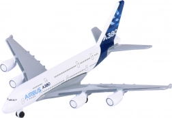 Avion personal din metal AIRBUS A380-800 alb 11 cm