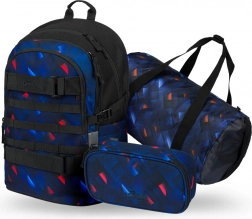 set BAAGL rucsac, penar si geanta sport Skate Indigo