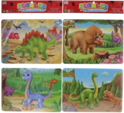 Puzzle dino 48 piese și carte de colorat