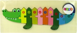 Puzzle din lemn crocodil – numere 1–10