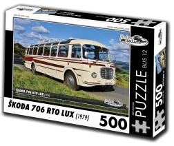 Puzzle Retro-mașini: Škoda 706 RTO LUX – autobuz, 500 piese
