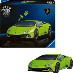 Puzzle 3D RAVENSBURGER Iconics: Lamborghini Huracán Evo, verde, 108 piese