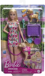 Barbie cu cățelușul în scaun cu rotile
