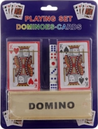 Set cărți de joc, zaruri și domino