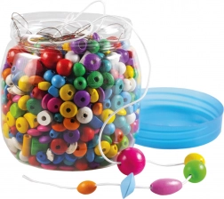 Detoa mărgele din lemn în borcan