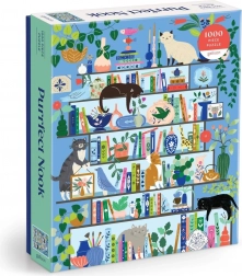 Puzzle GALISON PURRFECT NOOK – bibliotecă pisicească, 1000 de piese