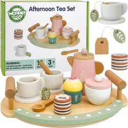 Set de ceai și cafea din lemn Woopie Green 12 piese FSC