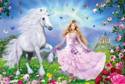 Puzzle Prințesă cu unicorni 100 piese