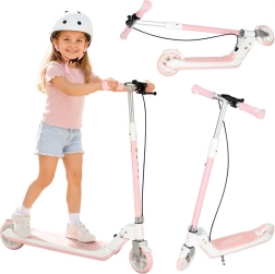 Trotinetă pliabilă pentru copii Trike Fix cu roți LED luminoase, roz