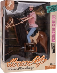 Păpușă pe cal cu accesorii